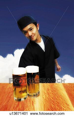 Stock Image - Young Waiter. Fotosearch