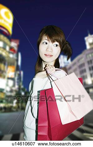 Young Woman Shopping View Large Photo Image Stock Photo - Young Woman Shopping. Fotosearch