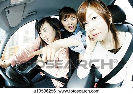 Young Women Driving View Large Photo Image Stock Photograph - Young Women Driving. Fotosearch