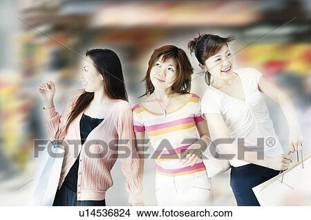Picture - Young Women Shopping. Fotosearch