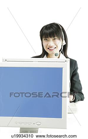Stock Image - Operater Woman. Fotosearch