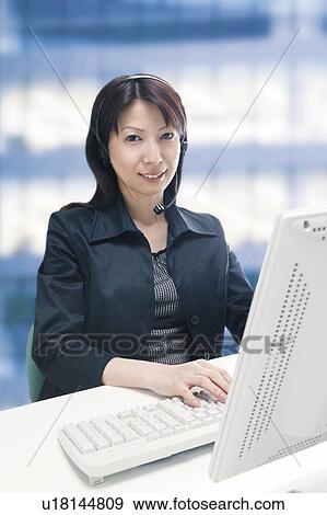 Stock Photo - Operater Woman. Fotosearch