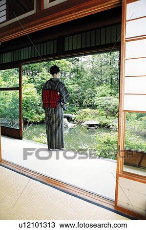 Woman putting on a kimono View Large Photo Image Stock Image - Woman putting on a kimono. Fotosearch