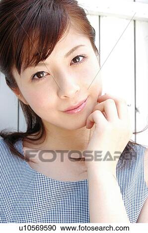 Smiling woman, Close-up View Large Photo Image Stock Image - Smiling woman, Close-up. Fotosearch