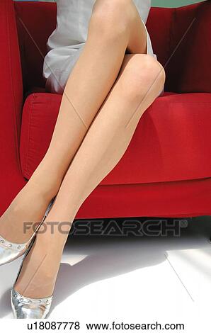 Stock Photo - Woman's leg, Close-up. Fotosearch