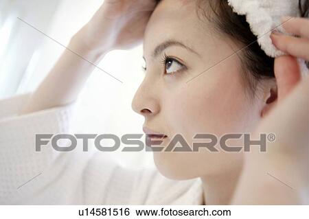 Stock Photograph - Young Woman After Taking Shower. Fotosearch