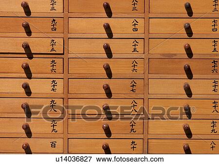 Stock Photo - Shadow, Brown, Cabinet, Decor, Drawer, Handle. Fotosearch