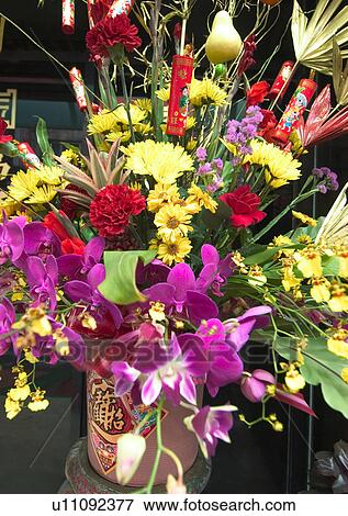 Stock Photo - Chinese New Year, Celebrations, Chinese Culture, New Year, Bouquet, Close-Up. Fotosearch