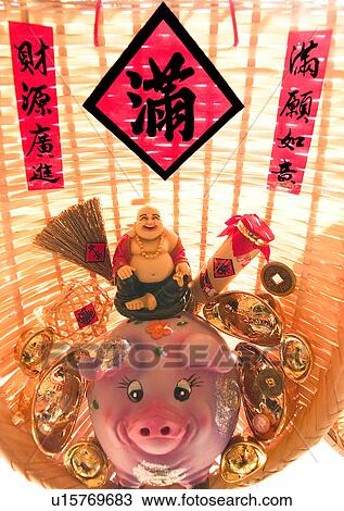 Chinese New Year, Celebrations, New Year, Buddha, Chinese Script, Close-Up View Large Photo Image Stock Image - Chinese New Year, Celebrations, New Year, Buddha, Chinese Script, Close-Up. Fotosearch