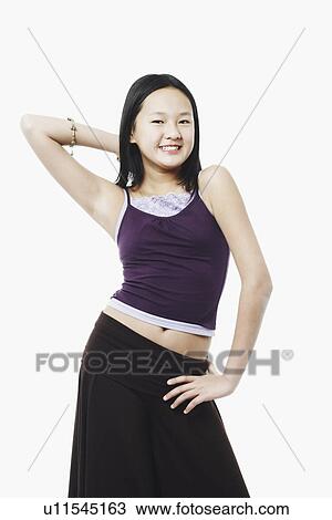 Stock Image - Portrait of a teenage girl posing. Fotosearch