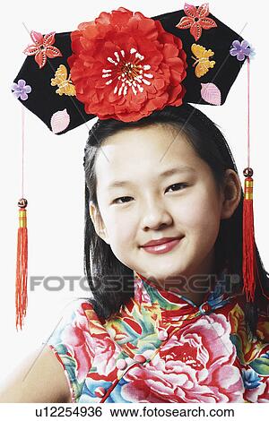 Stock Photograph - Portrait of a teenage girl smiling. Fotosearch