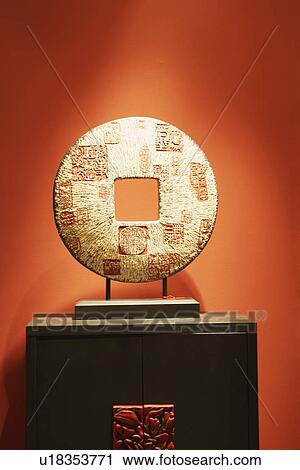 Close-up of a replica of a traditional Chinese coin View Large Photo Image Stock Image - Close-up of a replica of a traditional Chinese coin. Fotosearch