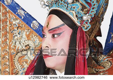 Stock Photograph - Close-up of a male Chinese opera performer. Fotosearch