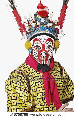 Stock Photo - Portrait of a male Chinese opera performer smiling. Fotosearch