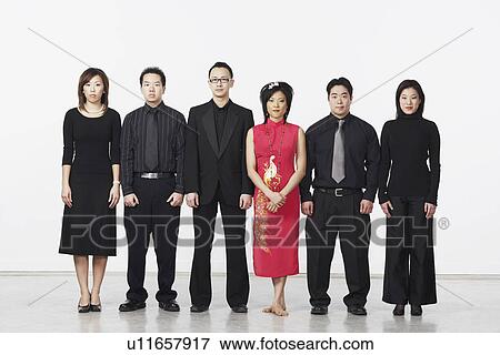 Portrait of three young men and three young women looking serious View Large Photo Image Stock Photo - Portrait of three young men and three young women looking serious. Fotosearch