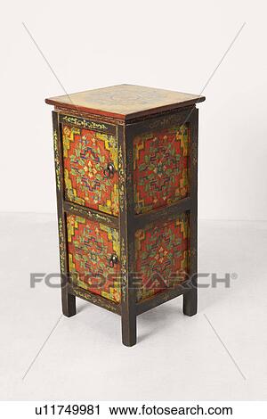 Stock Image - Close-up of a wooden cabinet. Fotosearch