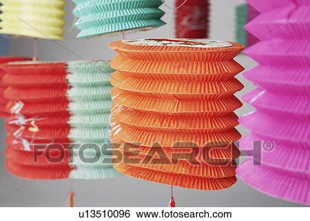 Stock Photograph - Close-up of paper lanterns. Fotosearch