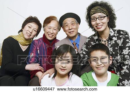 Stock Photo - Portrait of a family. Fotosearch