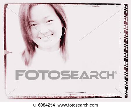 Picture - Portrait of a young woman smiling. Fotosearch