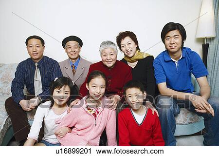Stock Image - Portrait of a family. Fotosearch