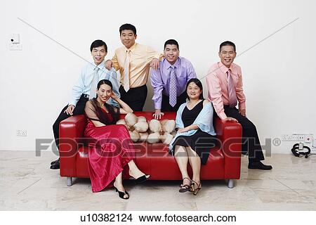 Picture - Portrait of a group of business executives posing. Fotosearch