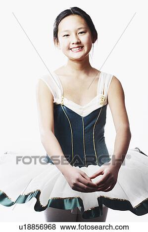 Stock Photo - Portrait of a teenage girl performing ballet. Fotosearch