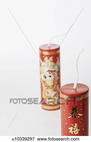 Close-up of a two Chinese fire crackers View Large Photo Image Stock Photo - Close-up of a two Chinese fire crackers. Fotosearch