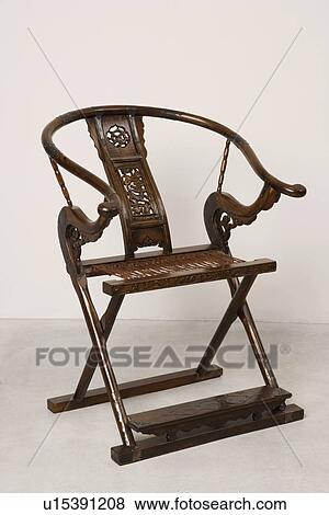 Close Up Of A Wooden Folding Chair Stock Photo U15391208