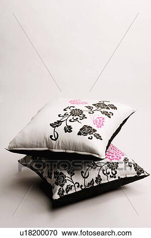 Close-up of two cushions View Large Photo Image Stock Image - Close-up of two cushions. Fotosearch