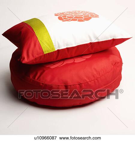 Close-up of two cushions View Large Photo Image Stock Photo - Close-up of two cushions. Fotosearch