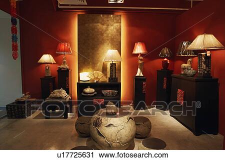 Lamps lit up in a furniture store View Large Photo Image Stock Image - Lamps lit up in a furniture store. Fotosearch