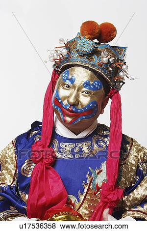 Portrait of a male Chinese opera performer smiling View Large Photo Image Stock Photo - Portrait of a male Chinese opera performer smiling. Fotosearch