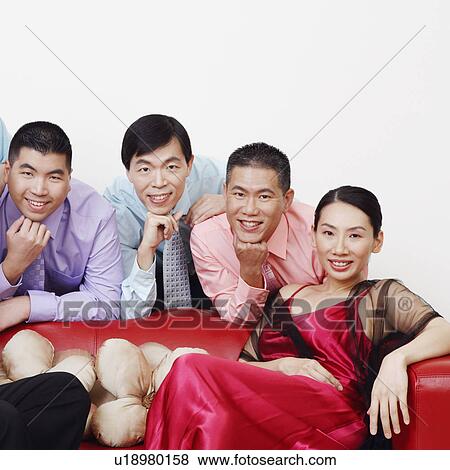 Portrait of a group of business executives posing View Large Photo Image Stock Photo - Portrait of a group of business executives posing. Fotosearch