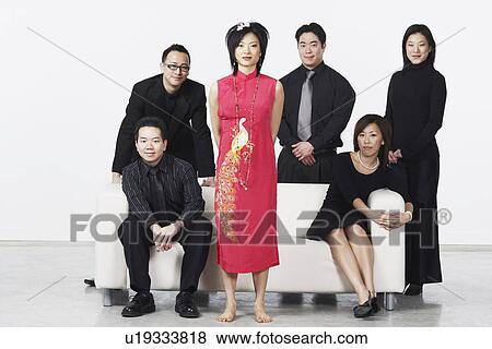 Portrait of three young men and three young women looking serious View Large Photo Image Stock Photo - Portrait of three young men and three young women looking serious. Fotosearch