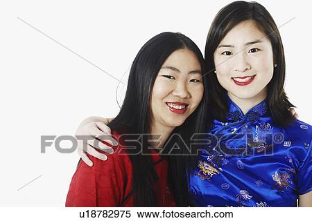 Portrait of two young women smiling View Large Photo Image Stock Photography - Portrait of two young women smiling. Fotosearch