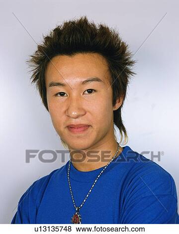 Portrait of Young Man Smiling, Front View View Large Photo Image Stock Photo - Portrait of Young Man Smiling, Front View . Fotosearch
