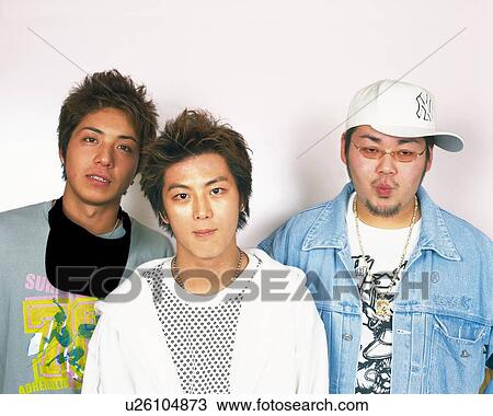 Stock Image - Portrait of Young Men, Front View . Fotosearch