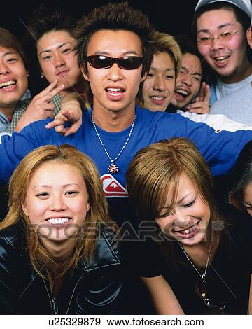 Portrait of Young People, Front View, Full Frame View Large Photo Image Stock Photo - Portrait of Young People, Front View, Full Frame. Fotosearch
