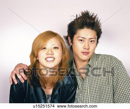 Picture - Young Couple Smiling, Portrait, . Fotosearch