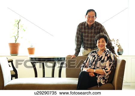 Stock Photography - Front view of a senior couple.. Fotosearch