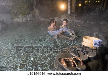 Mature Adult Couple Soaking in a Hot Spring Together, Side View, Head and Shoulder View Large Photo Image Stock Photograph - Mature Adult Couple Soaking in a Hot Spring Together, Side View, Head and Shoulder. Fotosearch