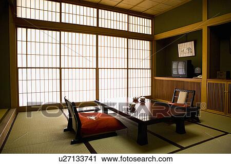 Stock Image - Image of the Room at a Traditional Japanese Inn. Fotosearch