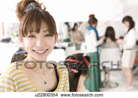 Picture - Beauty College Students in Class. Fotosearch