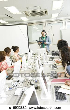 College Students and Teacher in Computer Laboratory View Large Photo Image Stock Image - College Students and Teacher in Computer Laboratory. Fotosearch