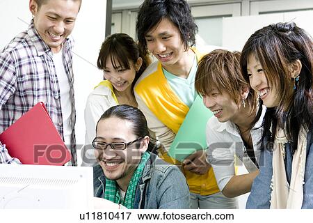 College Students and Teacher in Computer Laboratory View Large Photo Image Stock Photo - College Students and Teacher in Computer Laboratory. Fotosearch