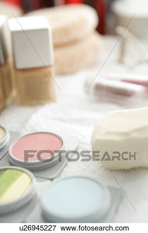 Stock Photo - Cosmetics on Table. Fotosearch