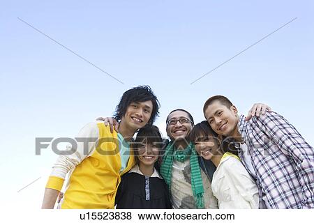 Five College Students Standing in Circle View Large Photo Image Stock Photo - Five College Students Standing in Circle. Fotosearch