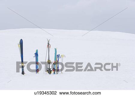 Skis stuck on snow View Large Photo Image Stock Image - Skis stuck on snow. Fotosearch