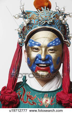 Portrait of a male Chinese opera performer smiling View Large Photo Image Stock Photo - Portrait of a male Chinese opera performer smiling. Fotosearch