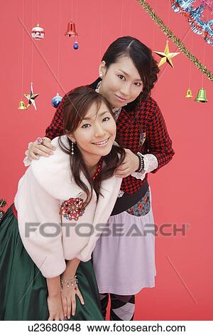 Stock Photo - Portrait of teenage girls. Fotosearch